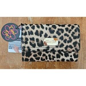 Leopard Animal Print Purse Wallet Clutch Phone Holder Case New w/ Tags Crossbody